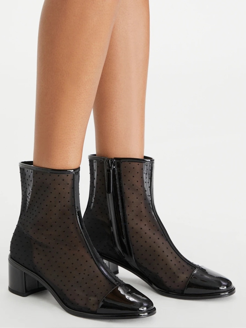 TORY BURCH CAP TOE PATENT LEATHER MESH ANKLE BOOT SIZE 7